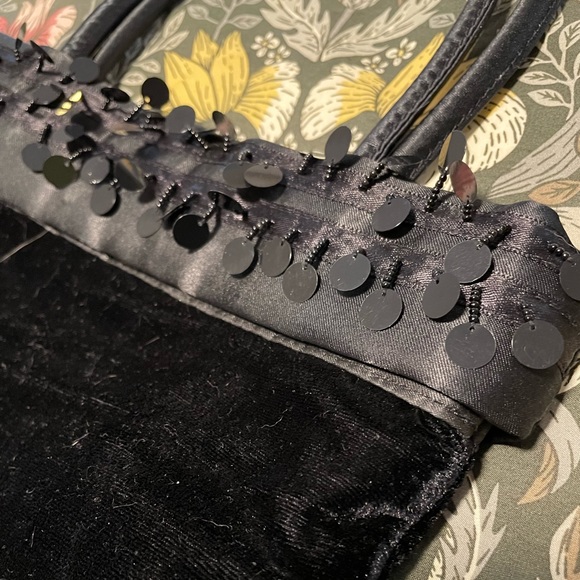 Y2K black velvet sequin shoulder bag - Picture 5 of 5